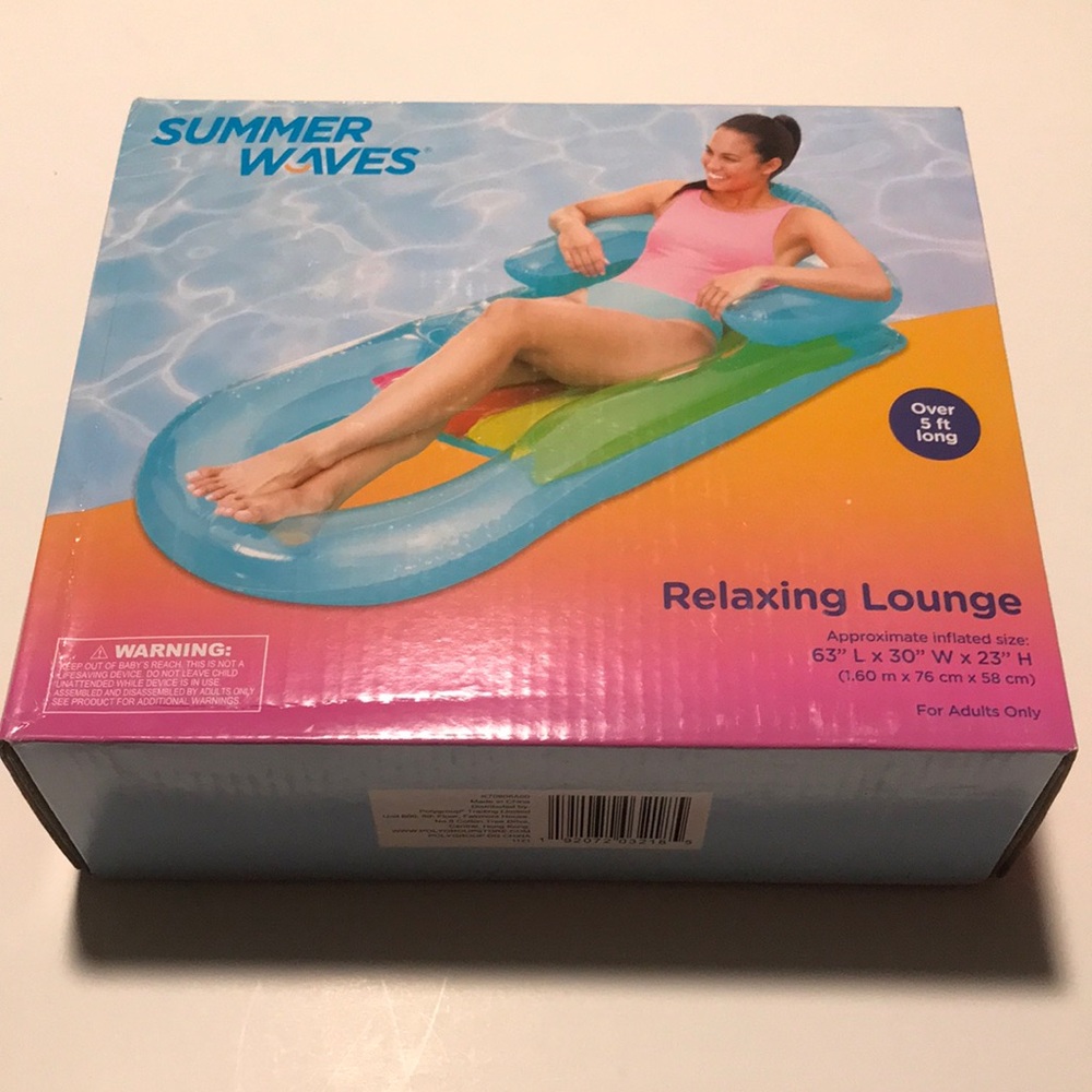 Laying down pool floaty